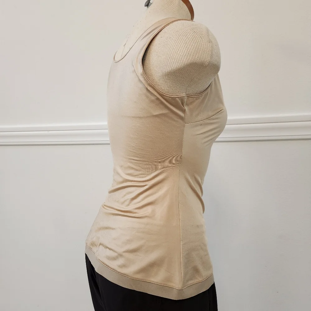 Spanx Shapewear Top Gold with Interior Blue Cheetah Print Size 1X